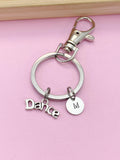 Silver Dance Charm Keychain, N2666A