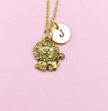 Gold Lion Charm Necklace, N505