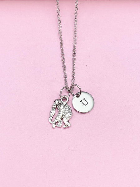 Silver Monkey Charm Necklace, N5784