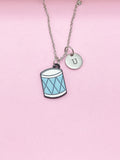 Silver Drum Charm Necklace, Music Charm, Matching Band Gifts, Personalized Gift, N5787