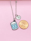 Silver Drum Charm Necklace, Music Charm, Matching Band Gifts, Personalized Gift, N5787
