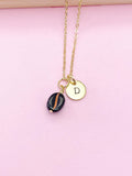 Gold or Silver Black Coffee Beam Charm Necklace, N5788