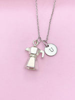 Silver Coffee Maker Charm Necklace, N5789