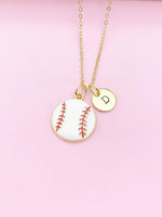 Gold Baseball Ball Charm Necklace, Baseball Softball Player Team Gifts, N5790