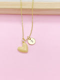 Gold Tan Heart Necklace, Best Valentine's Day Gifts, Sweet Gifts, Personalized Birthday Gift, N4317