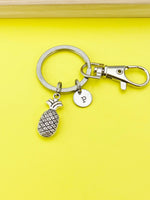 Silver Pineapple Charm Keychain, Fruit Food Ananas Charm, Tropical Gift, Personalized, N2653