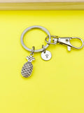 Silver Pineapple Charm Keychain, Fruit Food Ananas Charm, Tropical Gift, Personalized, N2653
