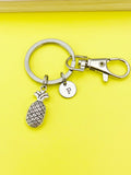 Silver Pineapple Charm Keychain, Fruit Food Ananas Charm, Tropical Gift, Personalized, N2653