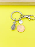 Silver Pineapple Charm Keychain, Fruit Food Ananas Charm, Tropical Gift, Personalized, N2653