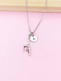 Silver Gymnast Charm Necklace, Personalized Gift, N4742B