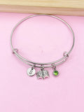 Silver Miniature Open Book Charm Bracelet, Bookworm Gift, N916A