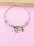 Silver Miniature Open Book Charm Bracelet, Bookworm Gift, N916A