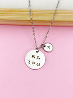 PS I Love You Necklace, Silver or Gold PS. I Heart U Charm, Boyfriends Girlfriend Valentine Gifts, Anniversary Gifts, Love Jewelry, N1102