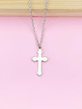 Stainless Steel Cross Pendant Necklace, N2572