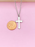 Stainless Steel Cross Pendant Necklace, N2572