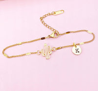 Gold Cactus Charm Bracelet, N4055