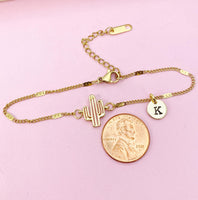 Gold Cactus Charm Bracelet, N4055