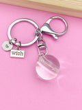 Real Dandelion Seed Keychain, Wish Charm, Initial Gift