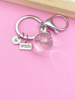 Silver Real Dandelion Charm Keychain, Wish Keychain, Wish Charm, Dandelion Charm, Birthday Gifts, Personalized Gift, N1263