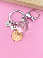 Silver Real Dandelion Charm Keychain, Wish Keychain, Wish Charm, Dandelion Charm, Birthday Gifts, Personalized Gift, N1263