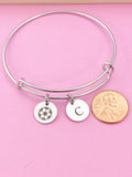 Silver Soccer Bracelet Keychain Necklace, D188