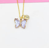 Butterfly Charm Gold Necklace, Personalized Gift, N6067B