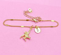 Gold Orangutan Charm Bracelet, Silver in Option, Monkey Wild Animal Zookeeper Gifts, N249A