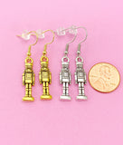 Silver Nutcracker Soldier Ballet Charm Earrings, N676X