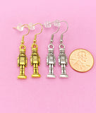 Silver Nutcracker Soldier Ballet Charm Earrings, N676X
