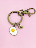 Bronze Fry Egg Charm Keychain, N986A