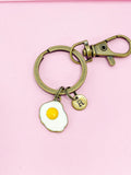 Bronze Fry Egg Charm Keychain, N986A