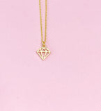 Gold Diamond Shaped Charm Necklace, N5460A