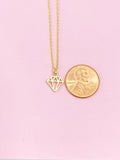 Gold Diamond Shaped Charm Necklace, N5460A