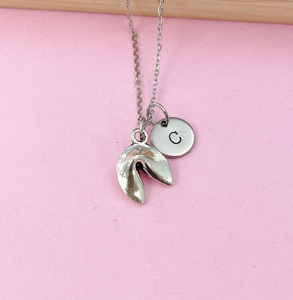 Silver Fortune Cookie Necklace Birthday Gifts, Personalized Gifts, N432