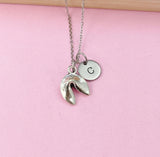Silver Fortune Cookie Necklace Birthday Gifts, Personalized Gifts, N432