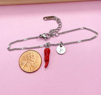 Silver Red Hot Chili Pepper Charm Bracelet, N1697S