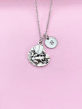 Silver Frog on Lily Pad Charm Necklace, Frog on Lotus Leaf, Girlfriends Gift, Personalized Gift, N5795