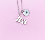 Silver Fire Truck Charm Necklace, Stainless Steel Jewelry, N4817A