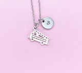 Silver Fire Truck Charm Necklace, Stainless Steel Jewelry, N4817A