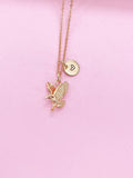 Gold Eagle Charm Necklace, Rose Gold and Silver in Option, KN348