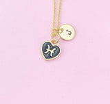 Gold Pisces Heart Charm Necklace, Constellations Option, Constellation Jewelry, N3818