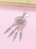 Silver Dreamcatcher Charm Necklace, Dreamcatcher Charm, Dream Catcher Charm, Dreamer Gift, Personalized Gift, N994