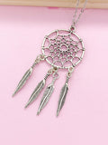 Silver Dreamcatcher Charm Necklace, N1009