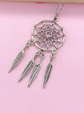 Silver Dreamcatcher Charm Necklace, N1009