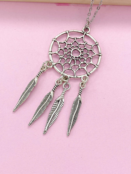 Silver Dreamcatcher Charm Necklace, N1009