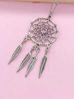 Silver Dreamcatcher Charm Necklace, N1009