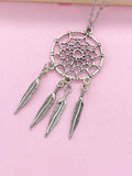 Silver Dreamcatcher Charm Necklace, N1009