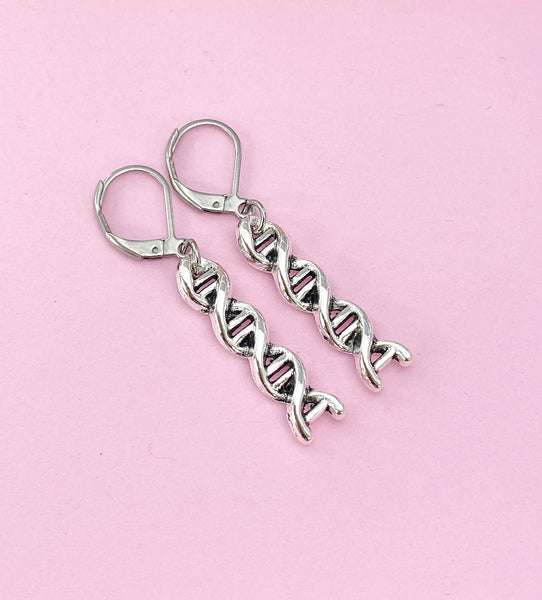 Silver DNA Charm Earrings, N1238Z