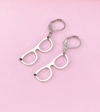 Silver Eyeglasses Earrings, N1413J