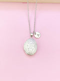 Silver Small Oval Locket Necklace, N3467